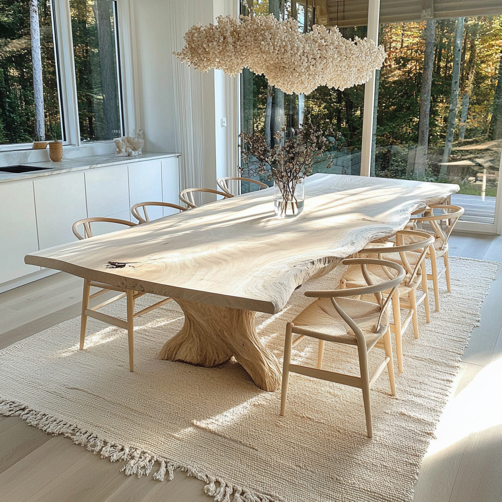 Trends in Large Format Single Slab Wood Tables A Statement Piece for