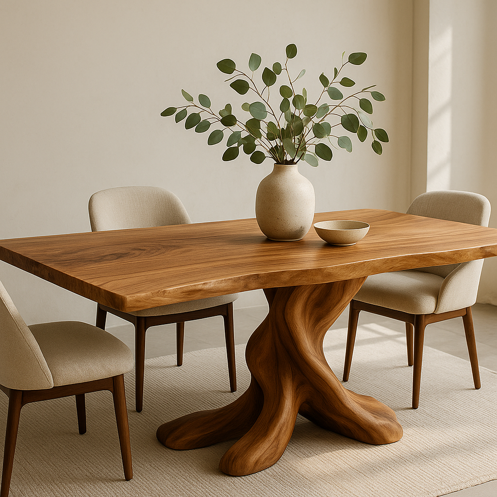 Statement Dining: 5 Ways to Style a Sculptural Wood Table