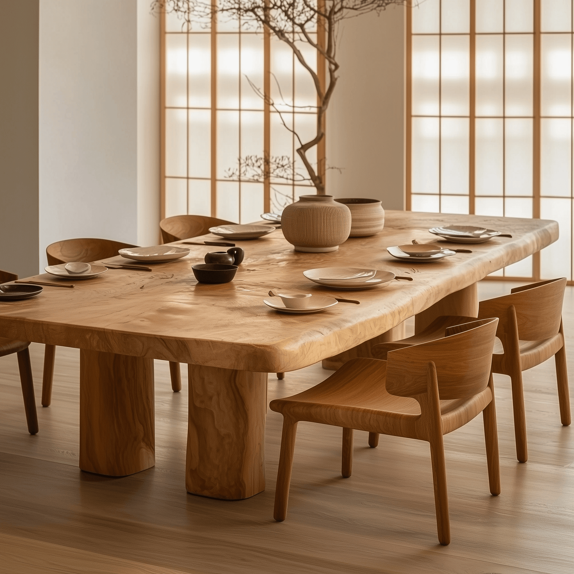 Mizu Table – Rectangular Design with 4 Individual Legs, Available in Multiple Finishes