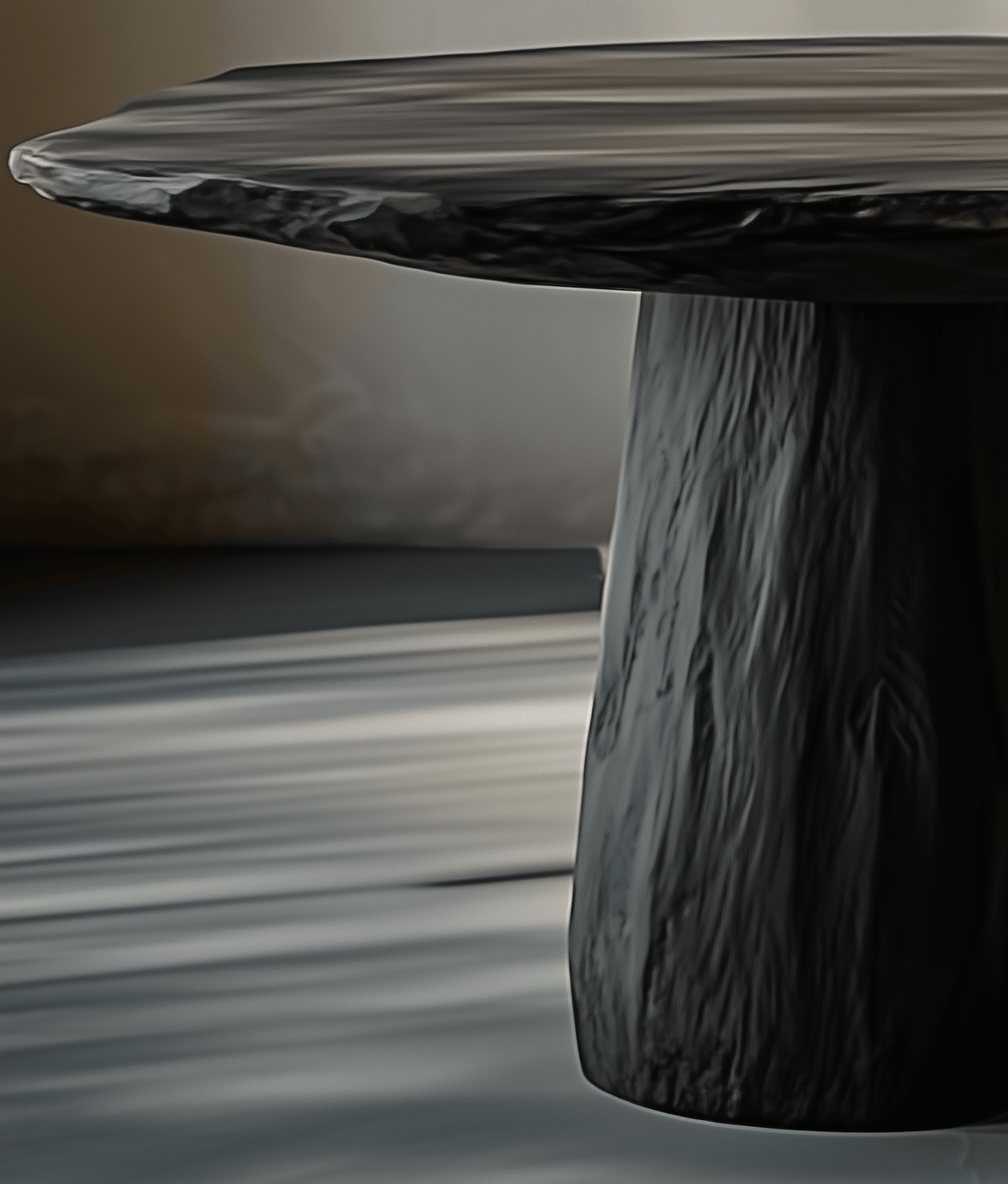 Rin Table with Dual Natural Log Base – Organic Elegance for Modern Spaces