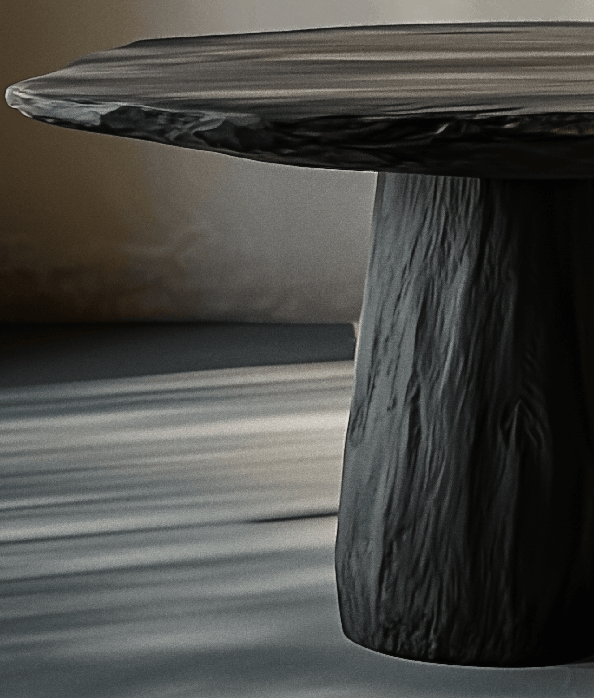 Rin Table with Dual Natural Log Base – Organic Elegance for Modern Spaces